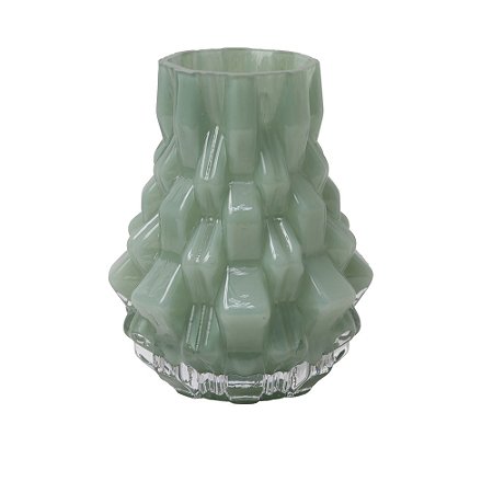 VASO DECORATIVO EM VIDRO VERDE