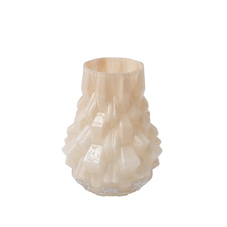 VASO DECORATIVO EM VIDRO BEGE