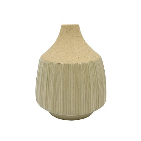 VASO DECORATIVO CERAMICA VERDE E BEGE