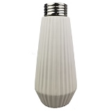 VASO DE CERAMICA BRANCO E PRATEADO
