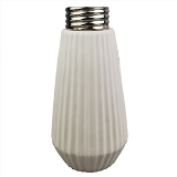VASO DE CERAMICA BRANCO E PRATEADO