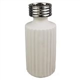 VASO DE CERAMICA BRANCO E PRATEADO