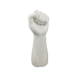 MAO DECORATIVA DE VIDRO BRANCO OPACO