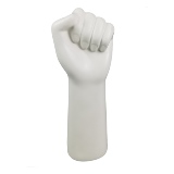 MAO DECORATIVA DE VIDRO BRANCO OPACO