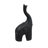 ELEFANTE DECORATIVO DE CERAMICA PRETO FOSCO