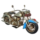 MINIATURA DE MOTOCICLETA EM METAL PRATEADA