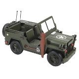 MINIATURA DE JIPE EM METAL VERDE MILITAR