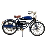 MINIATURA DE BICICLETA EM METAL AZUL