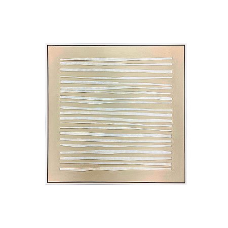 QUADRO DECORATIVO EM MDF MARROM COM DETALHE BRANCO