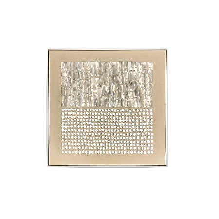 QUADRO DECORATIVO EM MDF MARROM COM DETALHE BRANCO