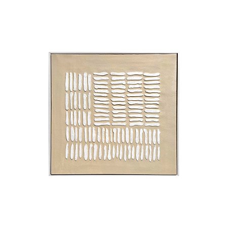 QUADRO DECORATIVO EM MDF MARROM COM DETALHE BRANCO