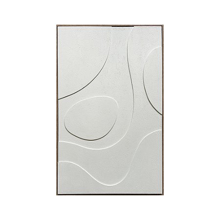 QUADRO DECORATIVO EM MDF BRANCO COM RELEVO