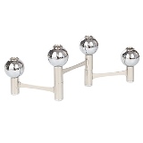 CASTICAL DE METAL PRATEADO 4 VELAS