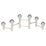 CASTICAL DE METAL PRATEADO 6 VELAS