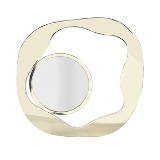 ESPELHO IRREGULAR COM MOLDURA DE METAL DOURADO