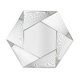 ESPELHO GEOMETRICO COM MOLDURA DE METAL PRATEADO