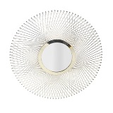 ESPELHO COM MOLDURA DE METAL DOURADO
