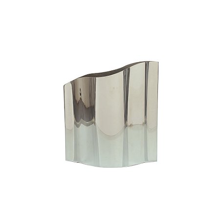 VASO DECORATIVO EM ACO INOXIDAVEL PRATA