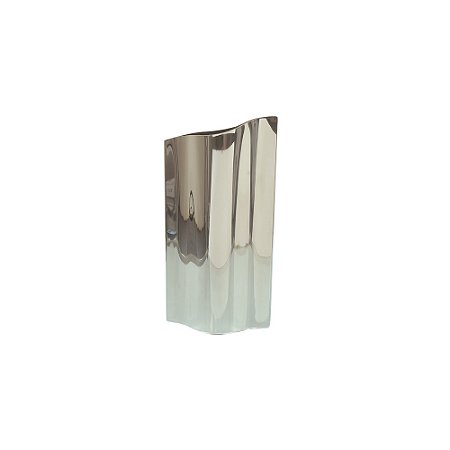 VASO DECORATIVO EM ACO INOXIDAVEL PRATA