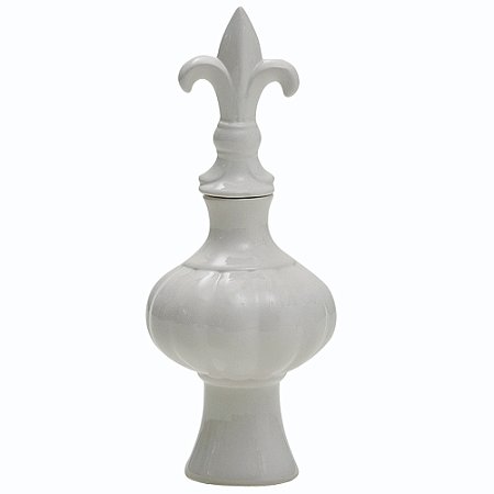 PECA DECORATIVA DE CERAMICA BRANCO