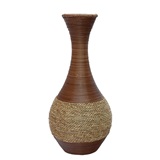 VASO DE RATTAN E PALHA NATURAL