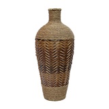 VASO DE RATTAN E PALHA NATURAL