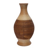 VASO DE RATTAN E PALHA NATURAL