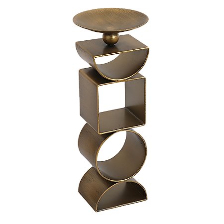 PECA DECORATIVA EM METAL CASTICAL BRONZE 8CM X 8CM X 18CM