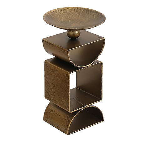 PECA DECORATIVA EM METAL CASTICAL BRONZE 8CM X 8CM X 25CM