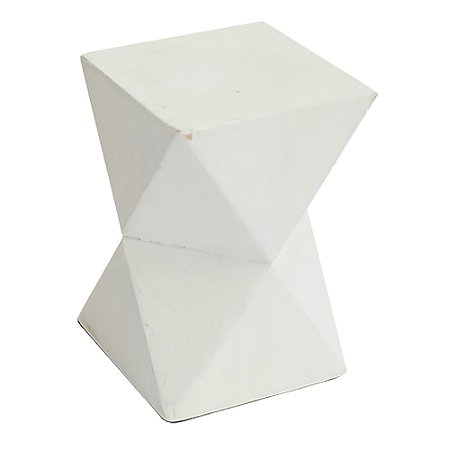 PECA DECORATIVA EM MADEIRA DECORACAO DE MESA BRANCO 8CM X 8CM X 12CM