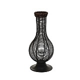 VASO DE FERRO E RATTAN