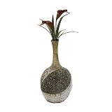 VASO DE FERRO COM FLOR ARTIFICIAL