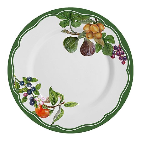 CJ PRATOS RASOS LE FIGUE BRANCO E VERDE 6PCS