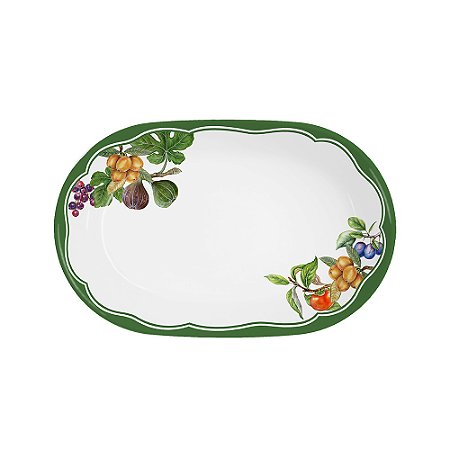 TRAVESSA OVAL LE FIGUE BRANCO E VERDE