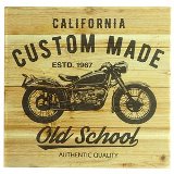 PLACA DE MADEIRA CALIFORNIA CUSTOM MADE 40CM X 40CM X 3,5CM