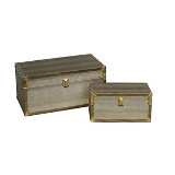 CJ. DE BAUS MARROM COM METAL DOURADO - 2PCS