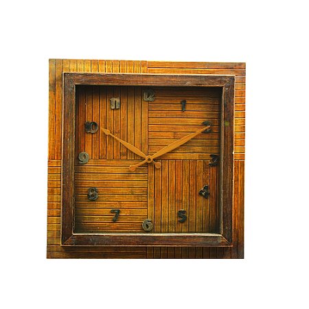 RELOGIO DE BAMBU- QUADRADO