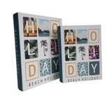 CONJ DE LIVROS CAIXA BRANCO E AZUL - 2 PCS