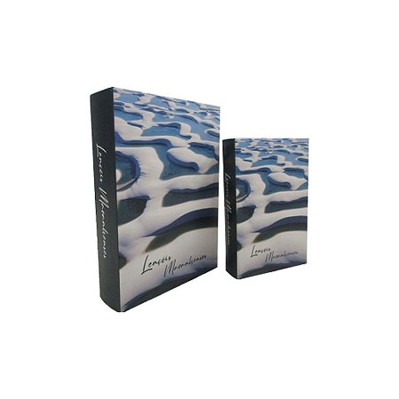 CJ DE LIVROS CAIXA LENCOIS BRANCO E AZUL 2PCS