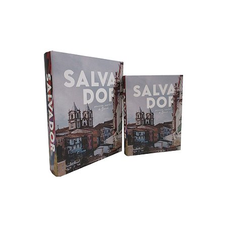 CJ DE LIVROS CAIXA SALVADOR BRANCO E MARROM 2PCS