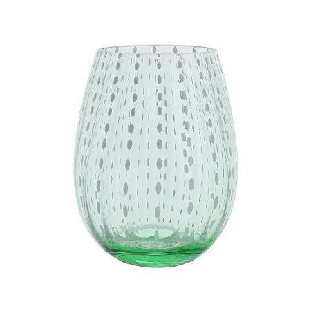 CONJ DE COPOS VERDE COM PONTOS BRANCOS - 6 PCS