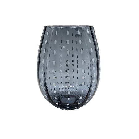 CJ DE COPOS EM VIDRO AZUL COM DETALHE BRANCO 6PCS