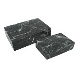 CJ. DE CAIXAS MARMORIZADAS DE MADEIRA 2 PCS NERO MARQUINA
