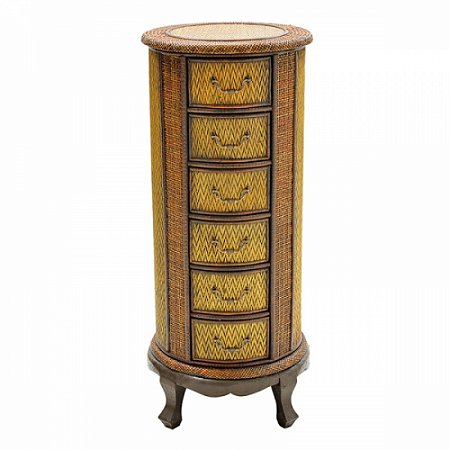 ESTANTE DE MADEIRA COM RATTAN