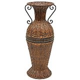 VASO DE FERRO E RATTAN