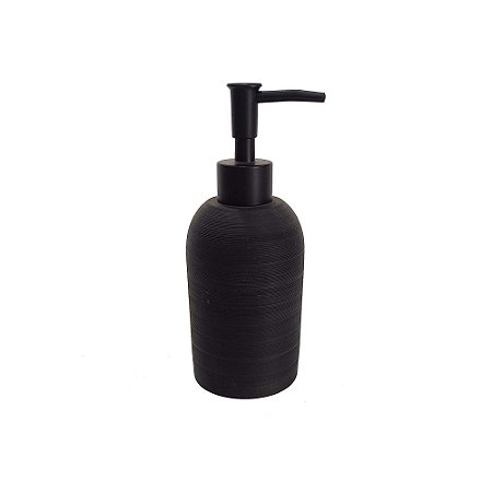 PORTA SABONETE EM RESINA PRETO COM DISPENSER PRETO