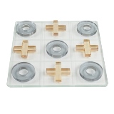 PECA DECORATIVA JOGO DA VELHA DE CRISTAL TRANSPARENTE|AMBAR