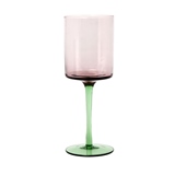CONJ DE TAÇAS DE VIDRO ROSA E VERDE 6 PCS