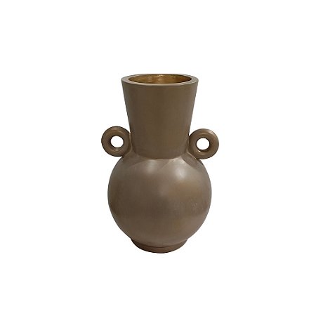 VASO DE FIBRA DE VIDRO BEGE