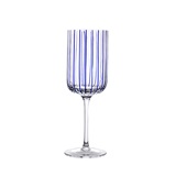 CONJ DE TACAS TRANSPARENTE COM RISCOS AZUIS - 6 PCS